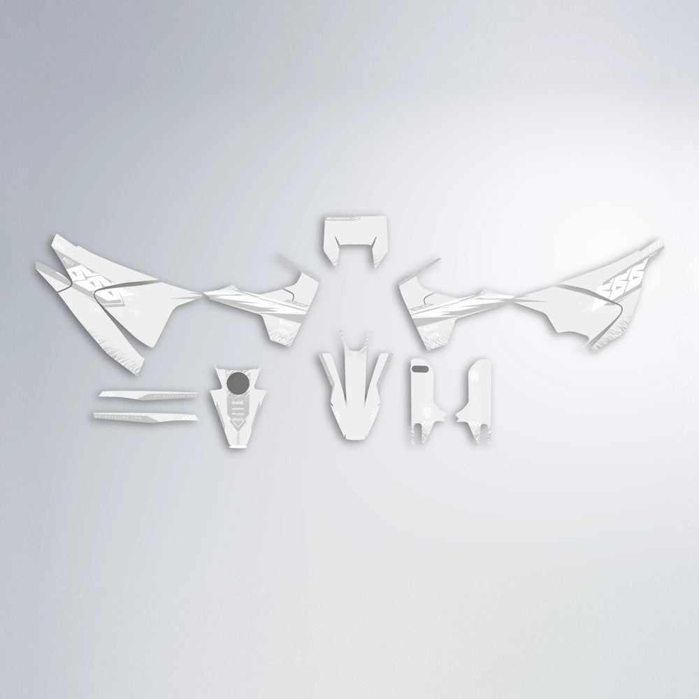 NTK V5 Husqvarna 701 graphics kit parts layout in White