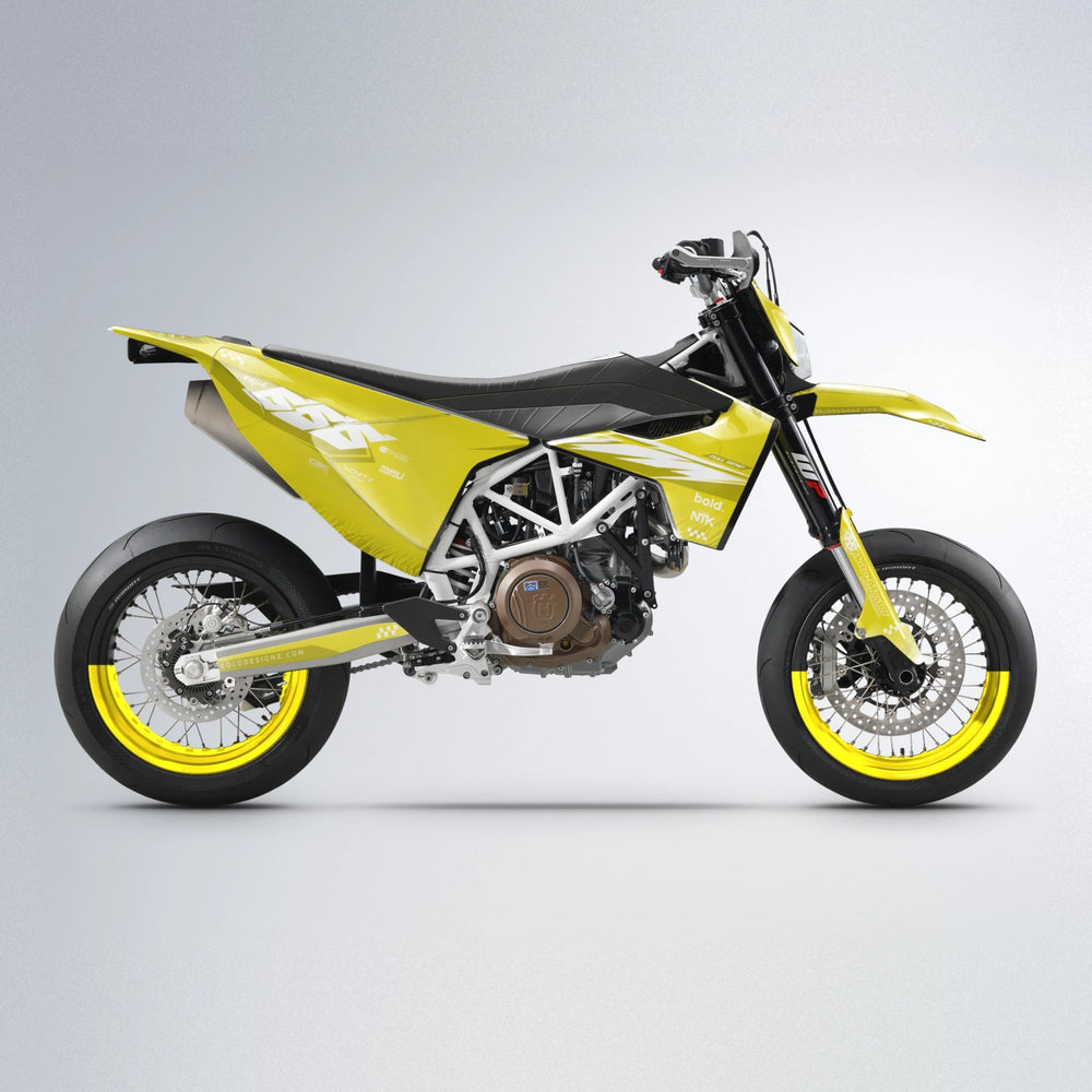 NTK V5 Husqvarna 701 supermoto graphics kit in Yellow