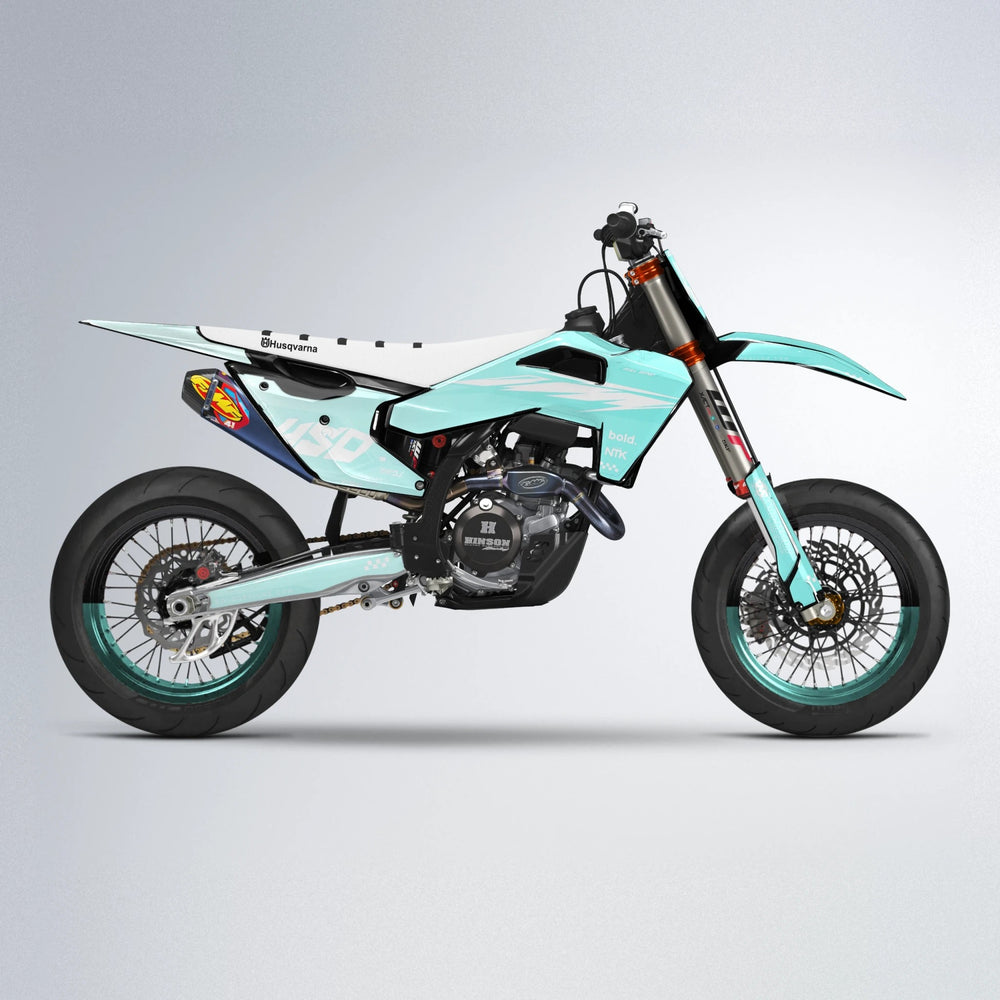 NTK V5 Husqvarna FE/TE supermoto graphics kit in Mint