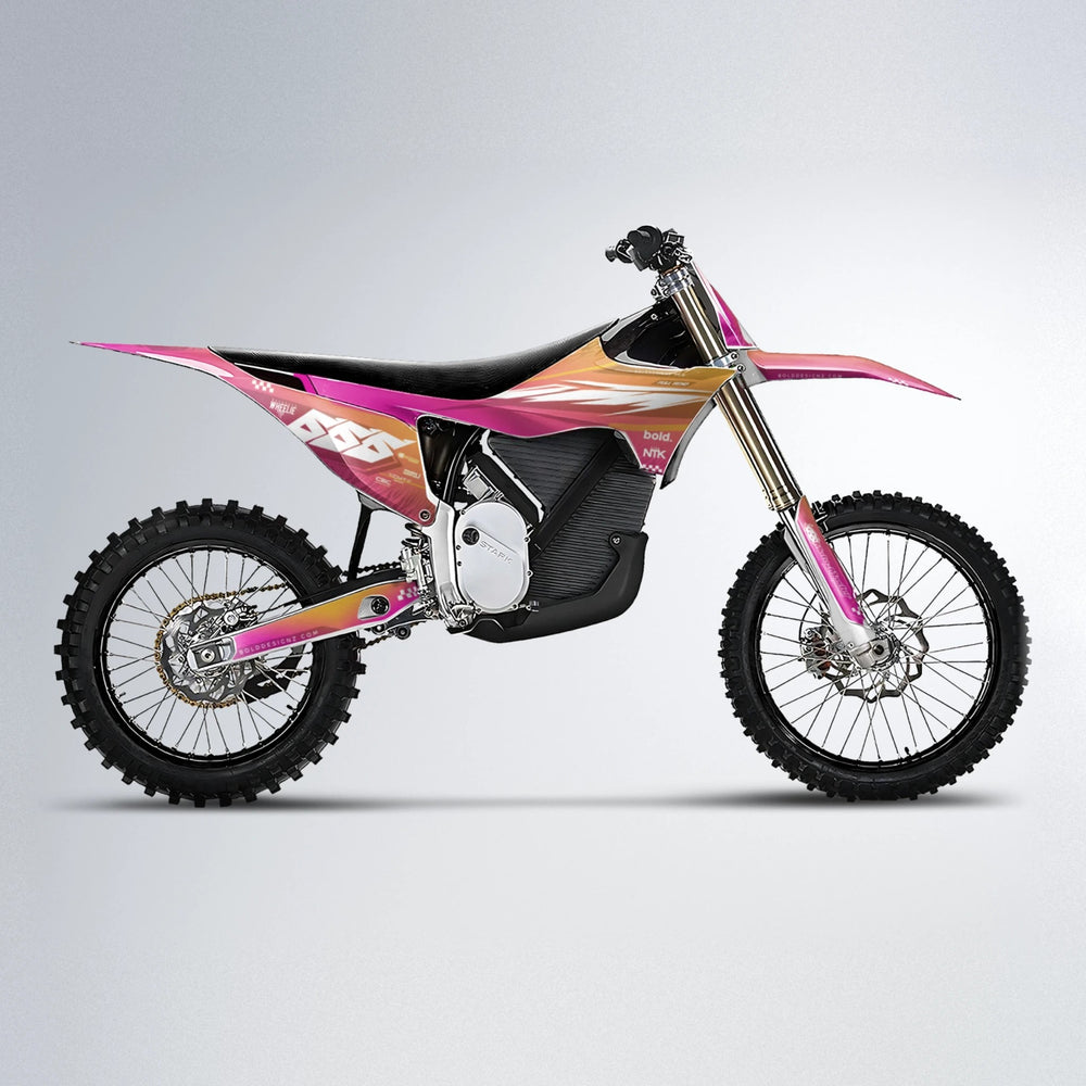 NTK V5 Stark Varg MX motocross graphics kit in Pink & Yellow