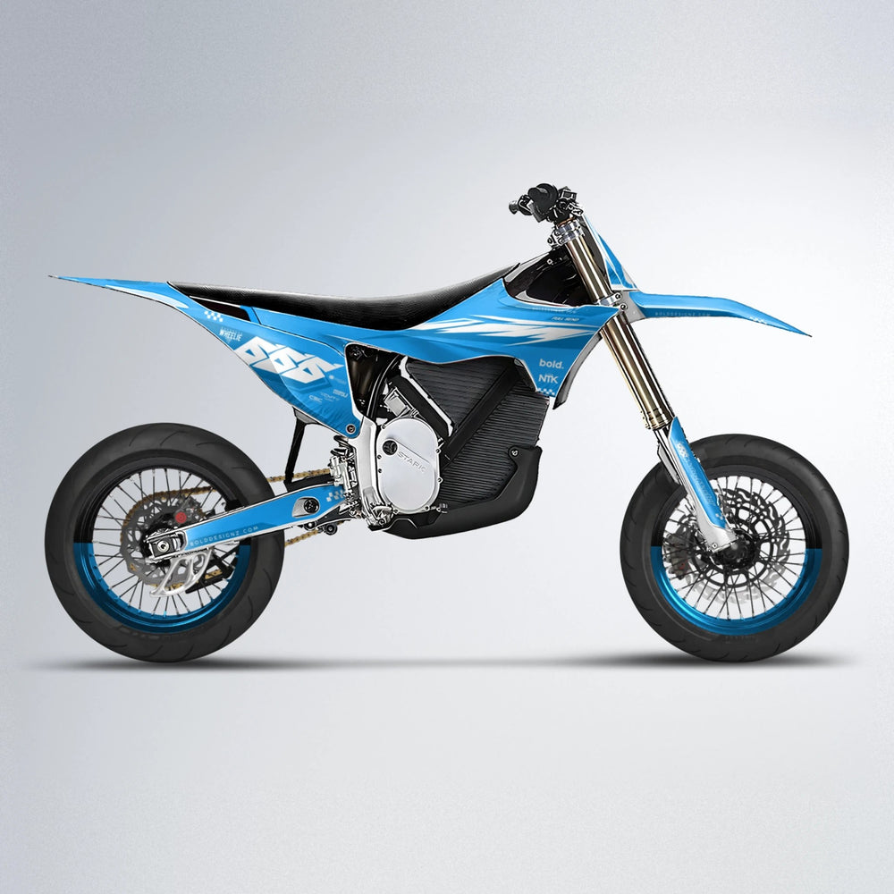 NTK V5 Stark Varg SM supermoto graphics kit in Light Blue