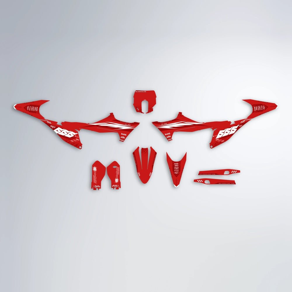 NTK V5 Stark Varg SM graphics kit parts layout in Red