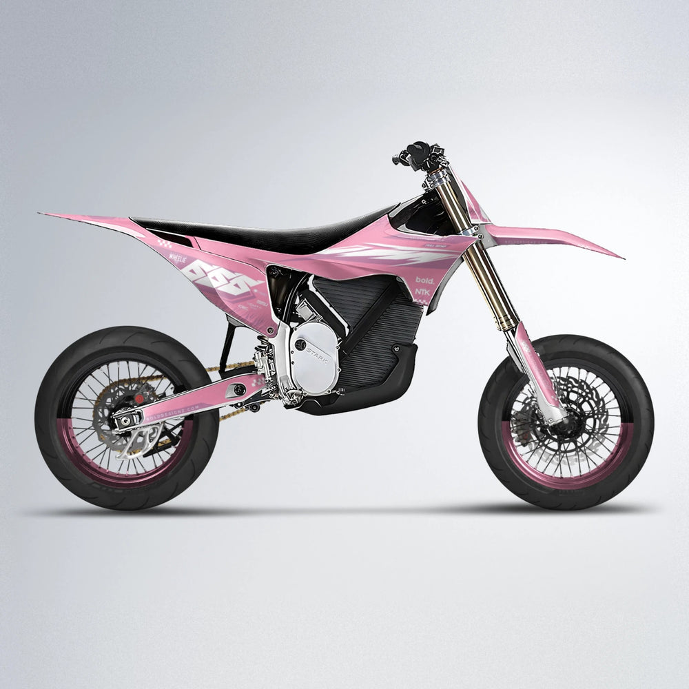 NTK V5 Stark Varg SM supermoto graphics kit in Sakura Pink