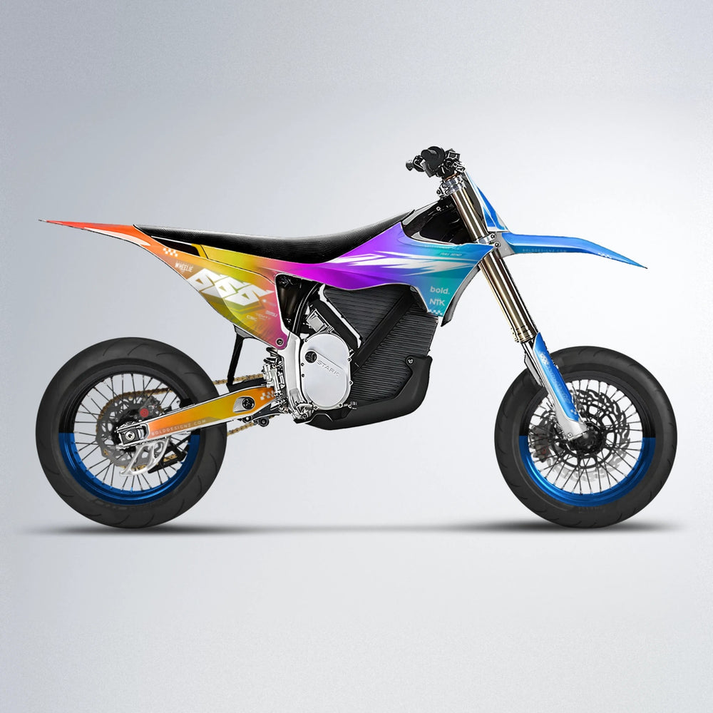 NTK V5 Stark Varg SM supermoto graphics kit in Sunset Fade