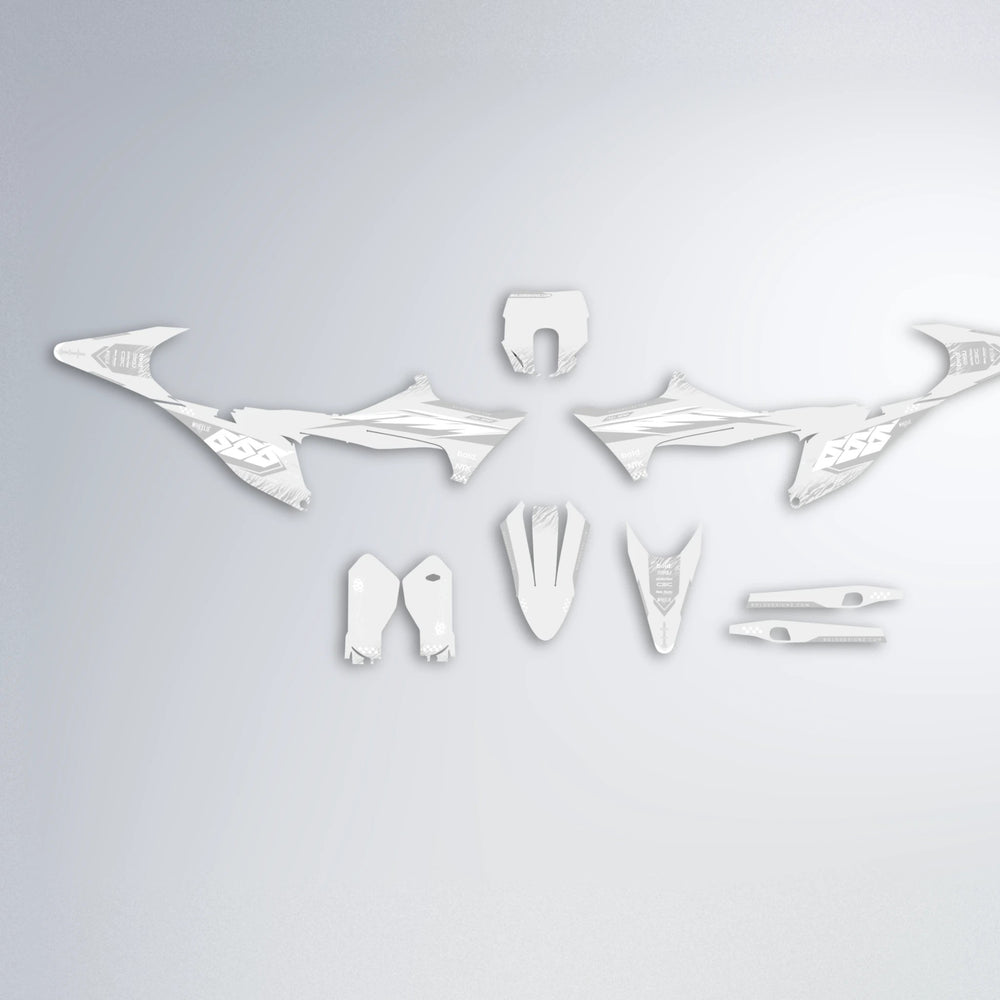 NTK V5 Stark Varg SM graphics kit parts layout in White