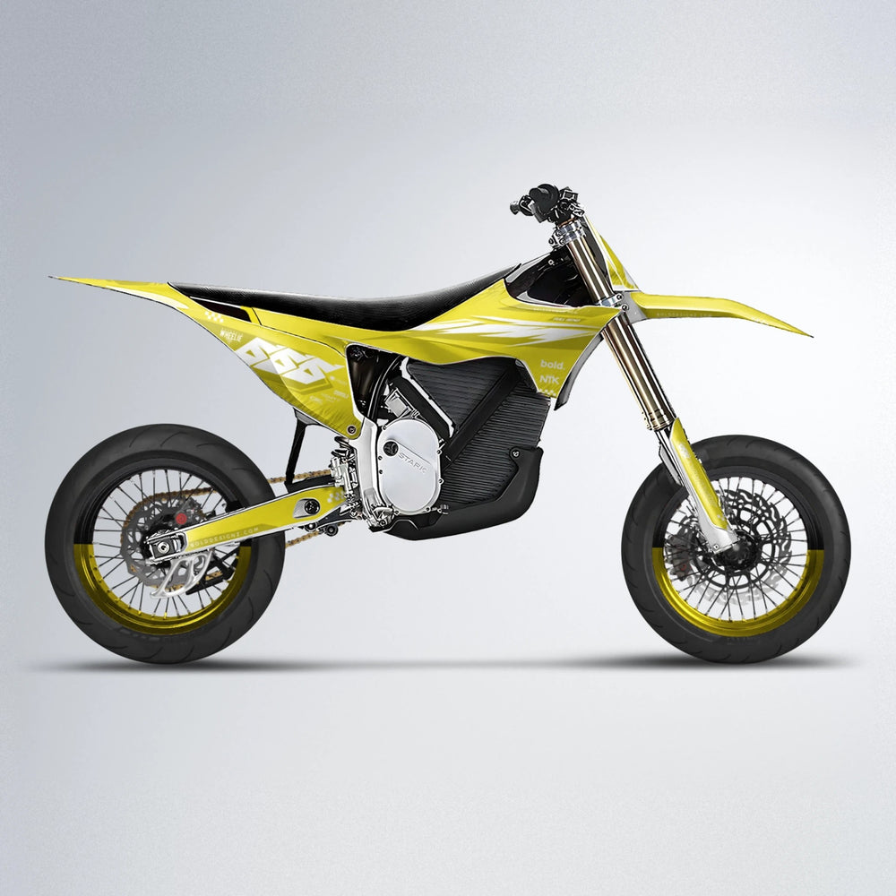 NTK V5 Stark Varg SM supermoto graphics kit in Yellow