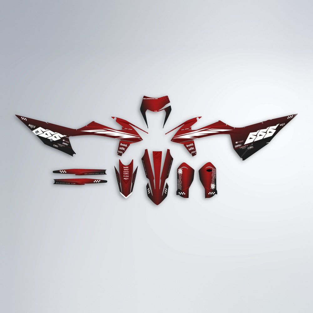 NTK V5 graphics kit parts layout in Black & Red
