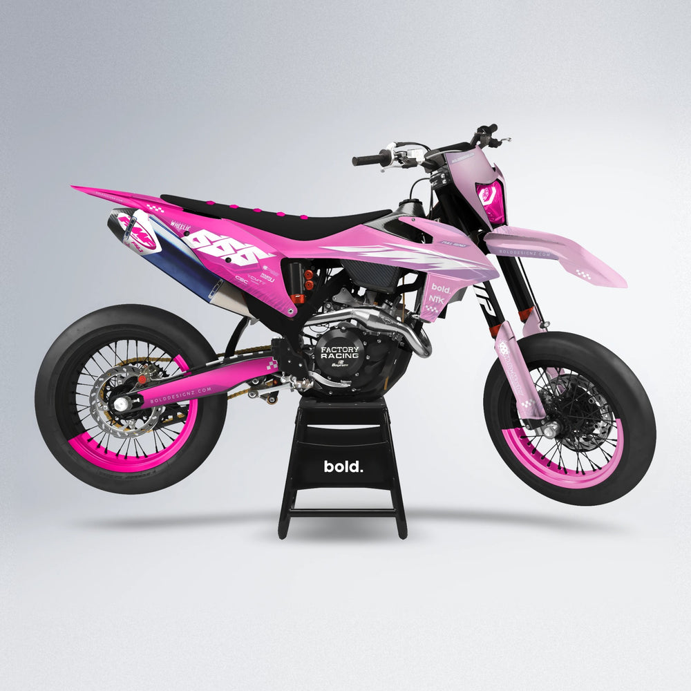NTK V5 supermoto graphics kit in Flamingo