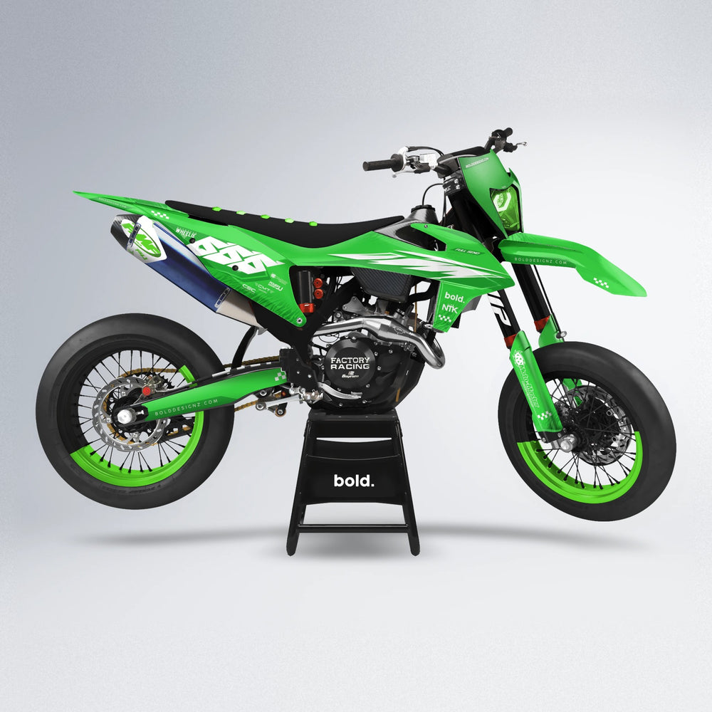 NTK V5 supermoto graphics kit in Green