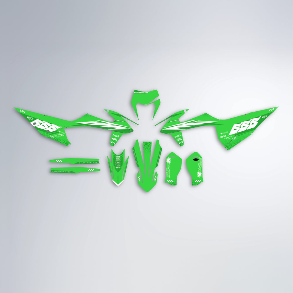 NTK V5 graphics kit parts layout in Green