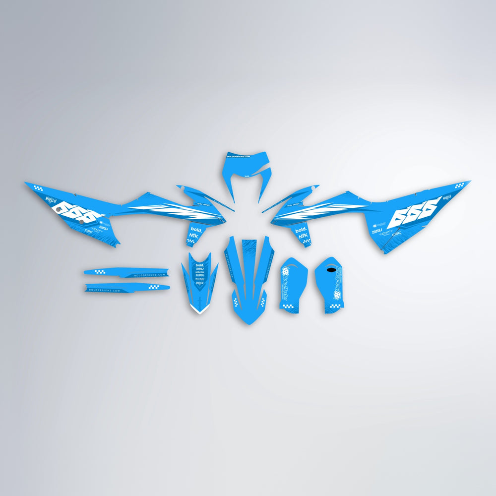 NTK V5 graphics kit parts layout in Light Blue