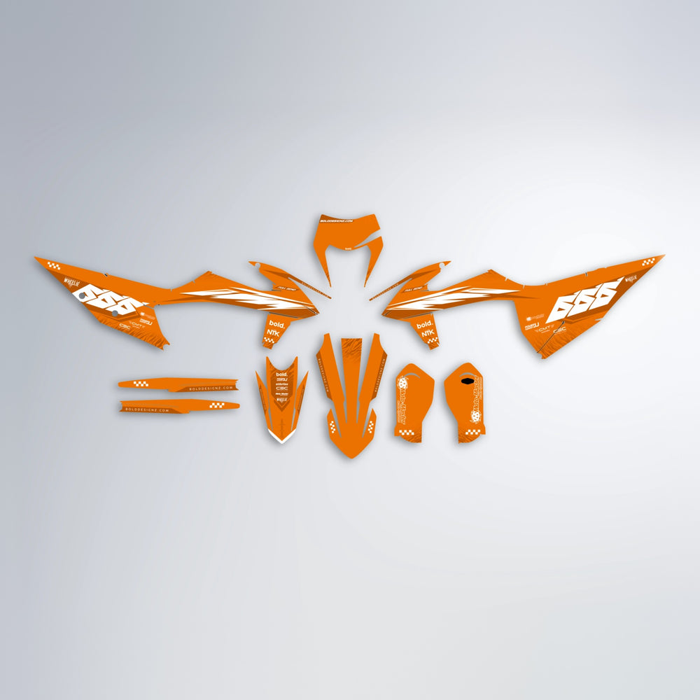 NTK V5 graphics kit parts layout in Orange