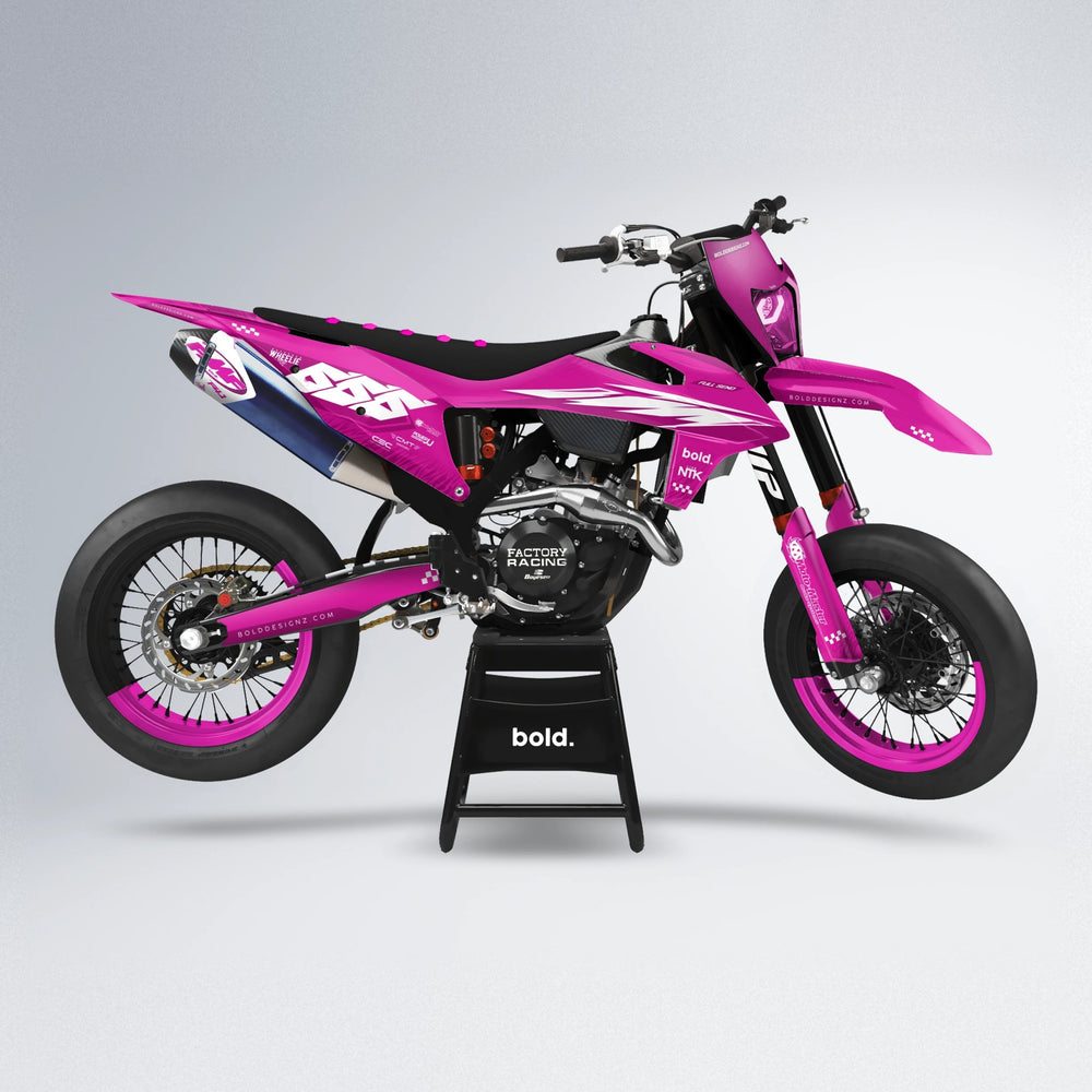 NTK V5 supermoto graphics kit in Pink