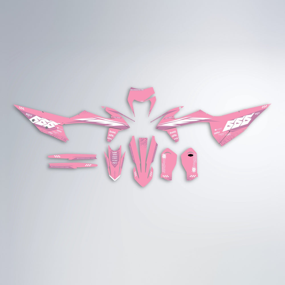 NTK V5 graphics kit parts layout in Sakura Pink