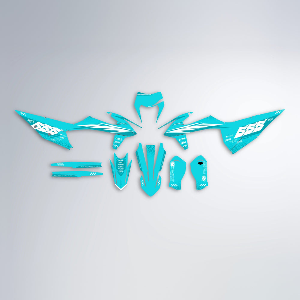 NTK V5 graphics kit parts layout in Teal