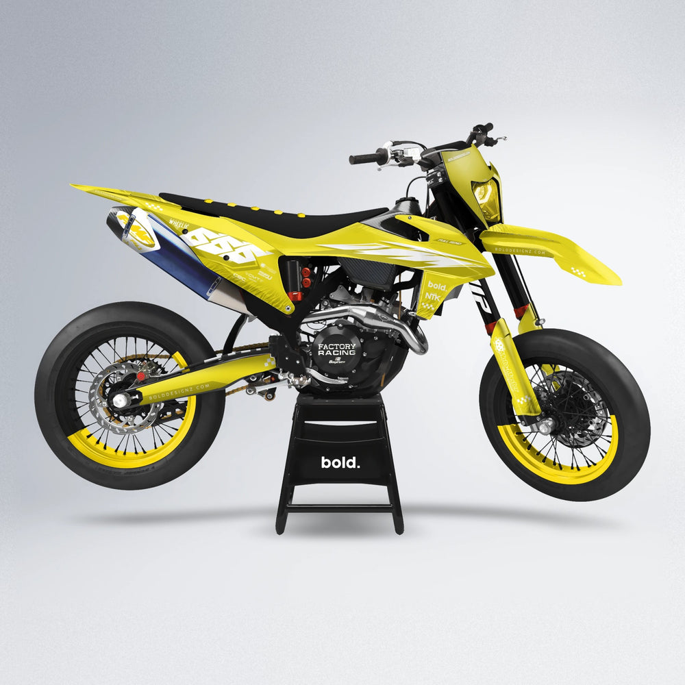 NTK V5 supermoto graphics kit in Yellow