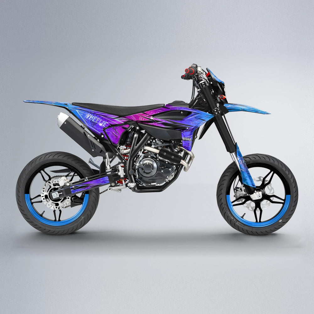 OASIS Beta supermoto graphics kit in Blue Purple Fade
