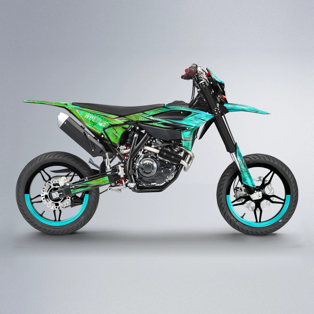OASIS Beta supermoto graphics kit in Cyan & Green