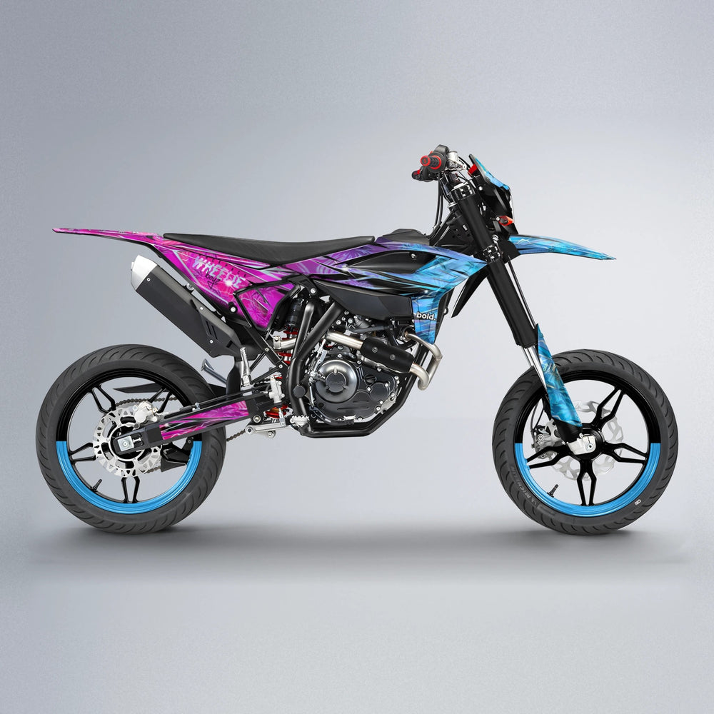OASIS Beta supermoto graphics kit in Pink & Light Blue