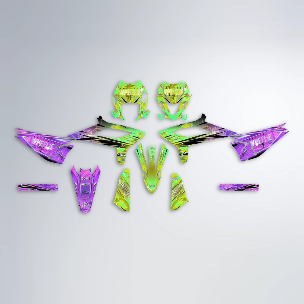 OASIS Beta graphics kit parts layout in Purple & Yellow