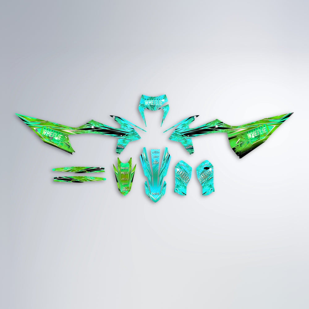 OASIS graphics kit parts layout in Cyan & Green