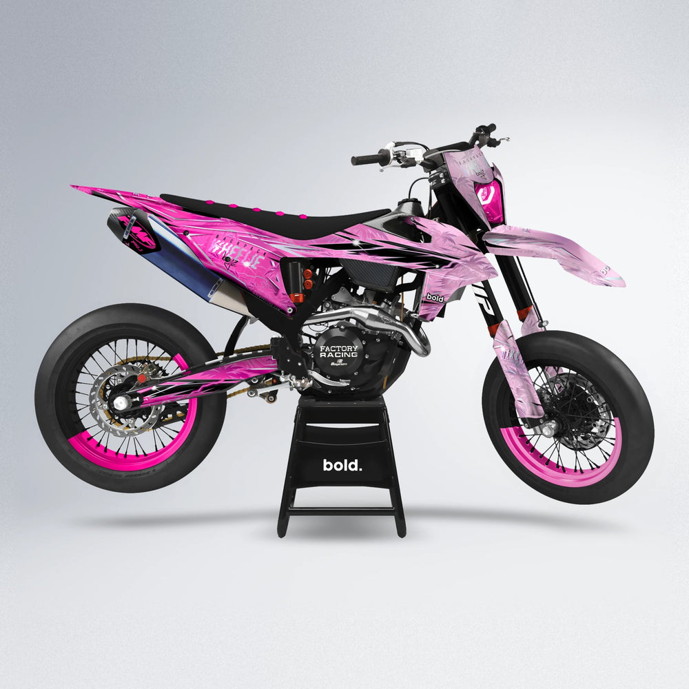 OASIS supermoto graphics kit in Flamingo