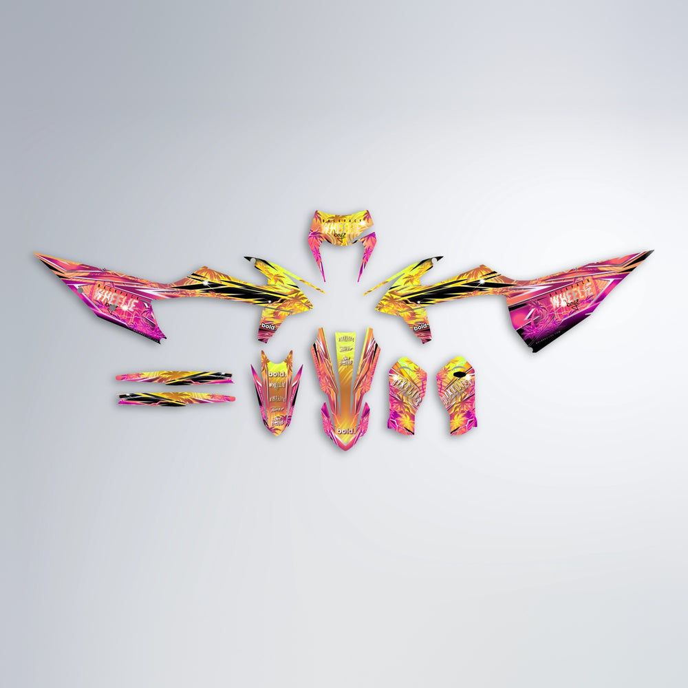 OASIS graphics kit parts layout in Pink & Yellow