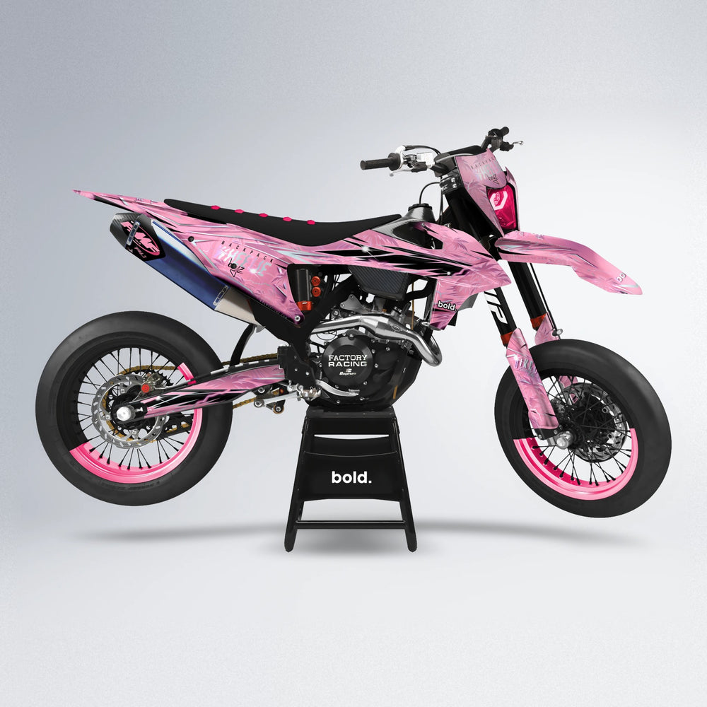 OASIS supermoto graphics kit in Sakura Pink