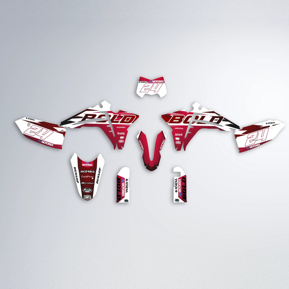 OCEAN Fantic graphics kit parts layout in Black & Red