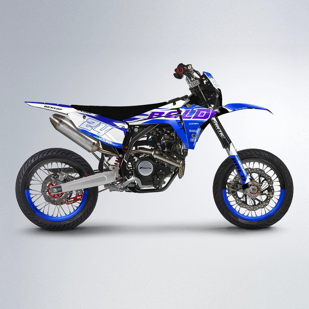 OCEAN Fantic supermoto graphics kit in Blue