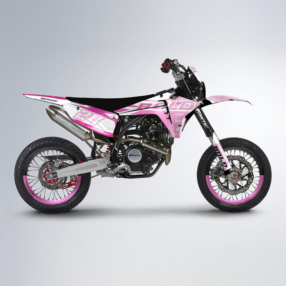 OCEAN Fantic supermoto graphics kit in Flamingo
