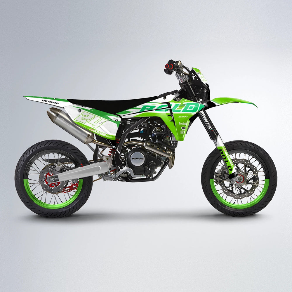 OCEAN Fantic supermoto graphics kit in Green