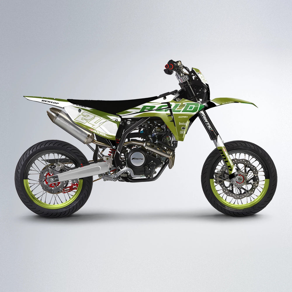 OCEAN Fantic supermoto graphics kit in Olive