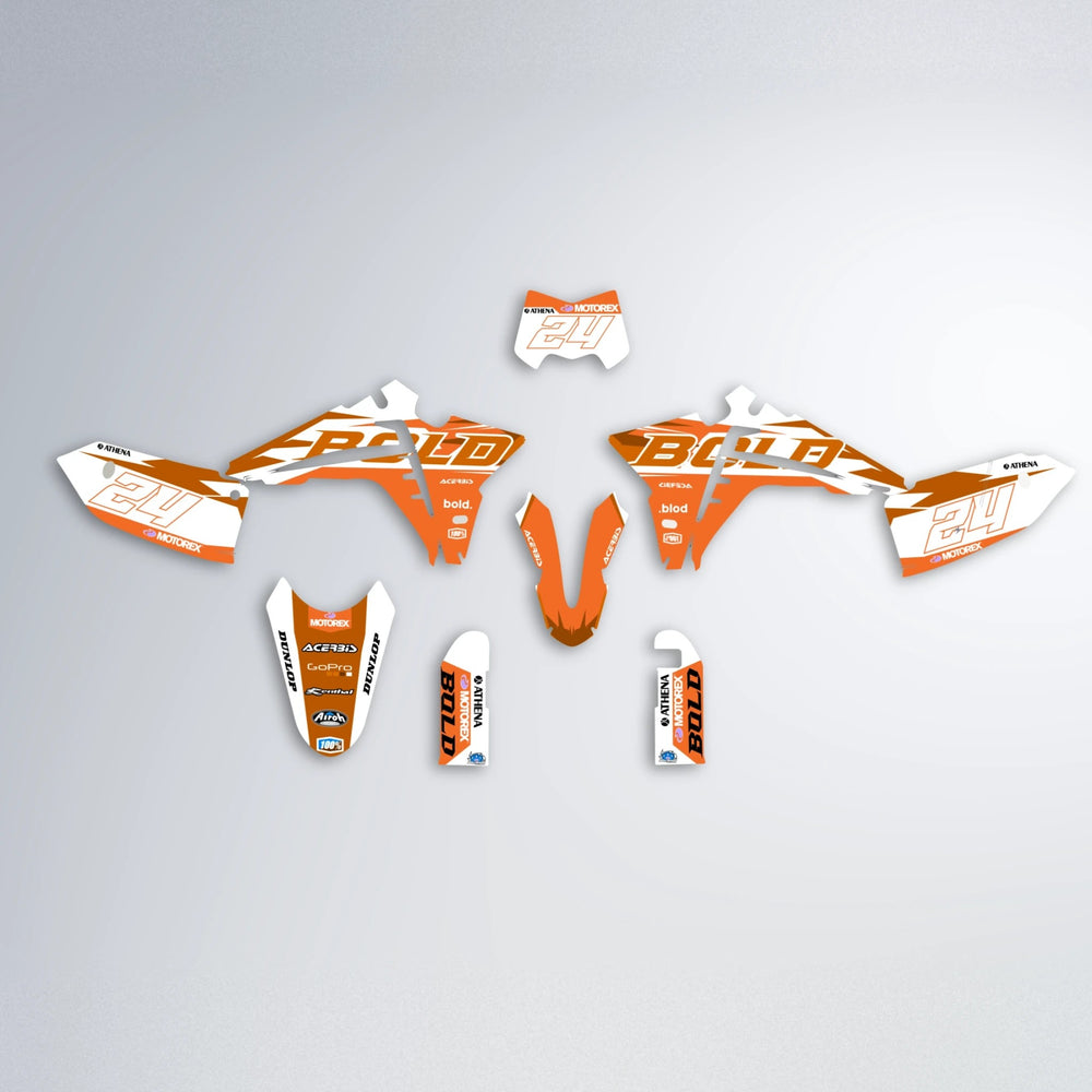 OCEAN Fantic graphics kit parts layout in Orange