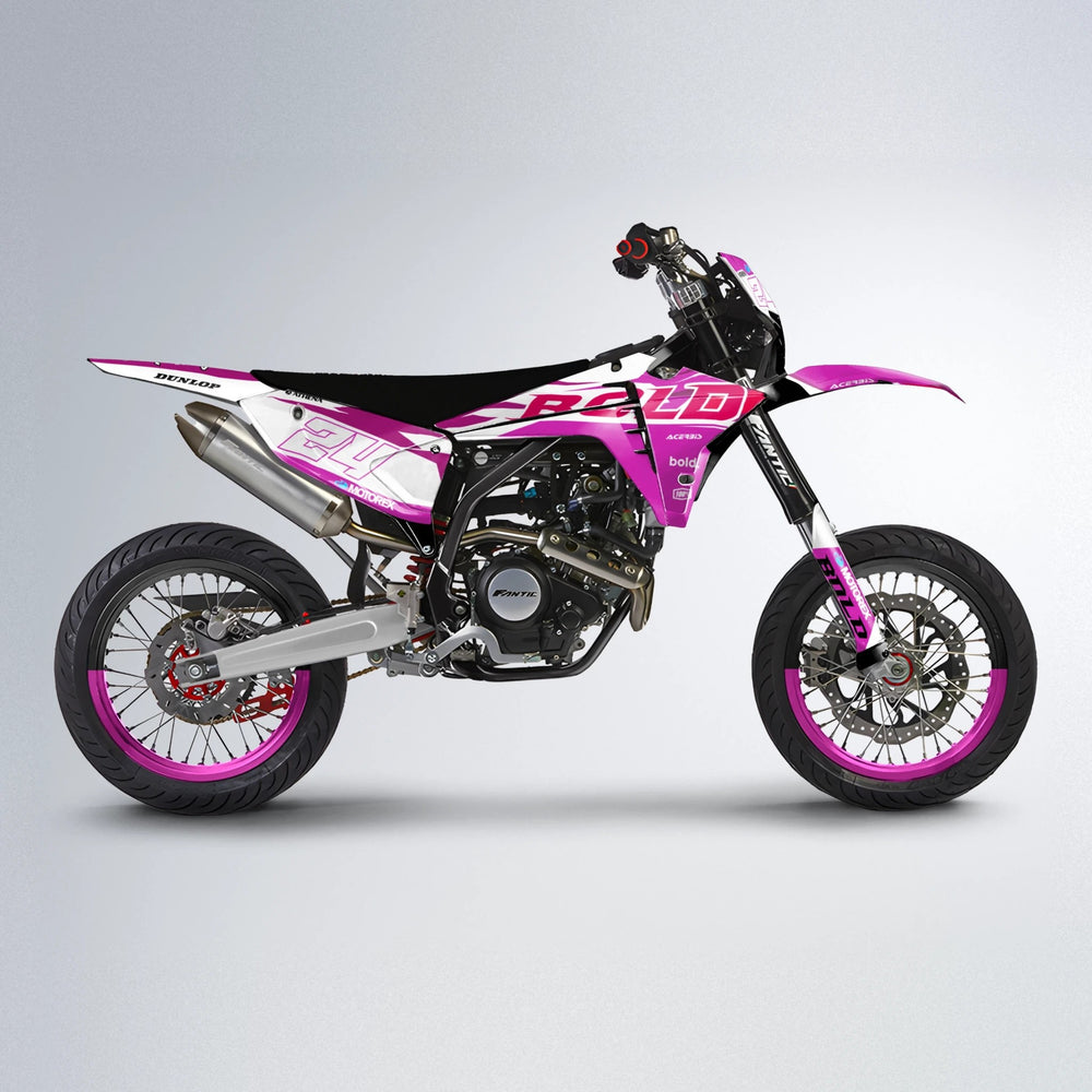 OCEAN Fantic supermoto graphics kit in Pink