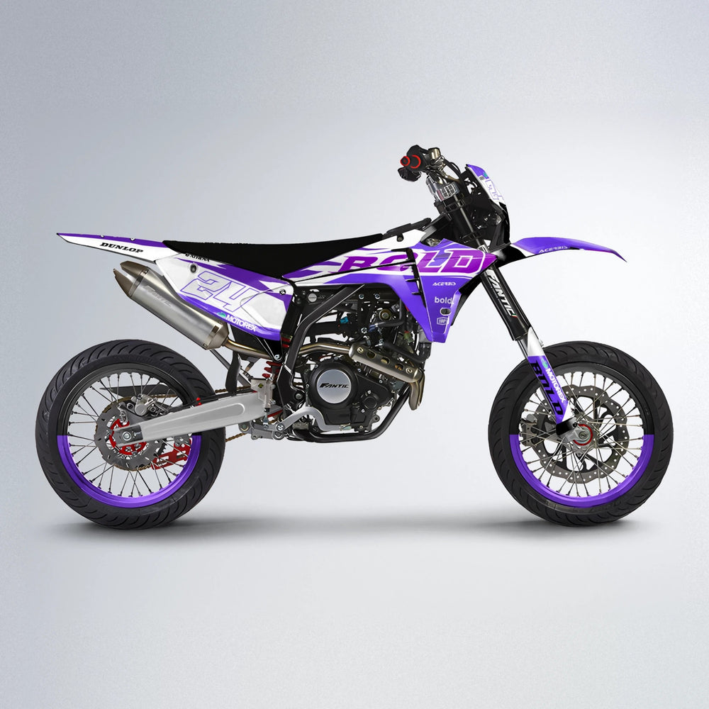 OCEAN Fantic supermoto graphics kit in Purple