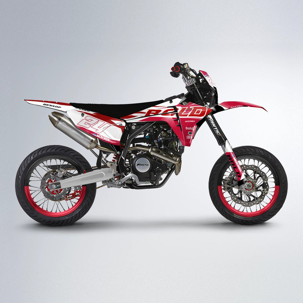 OCEAN Fantic supermoto graphics kit in Red
