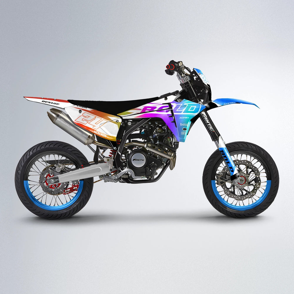 OCEAN Fantic supermoto graphics kit in Sunset Fade