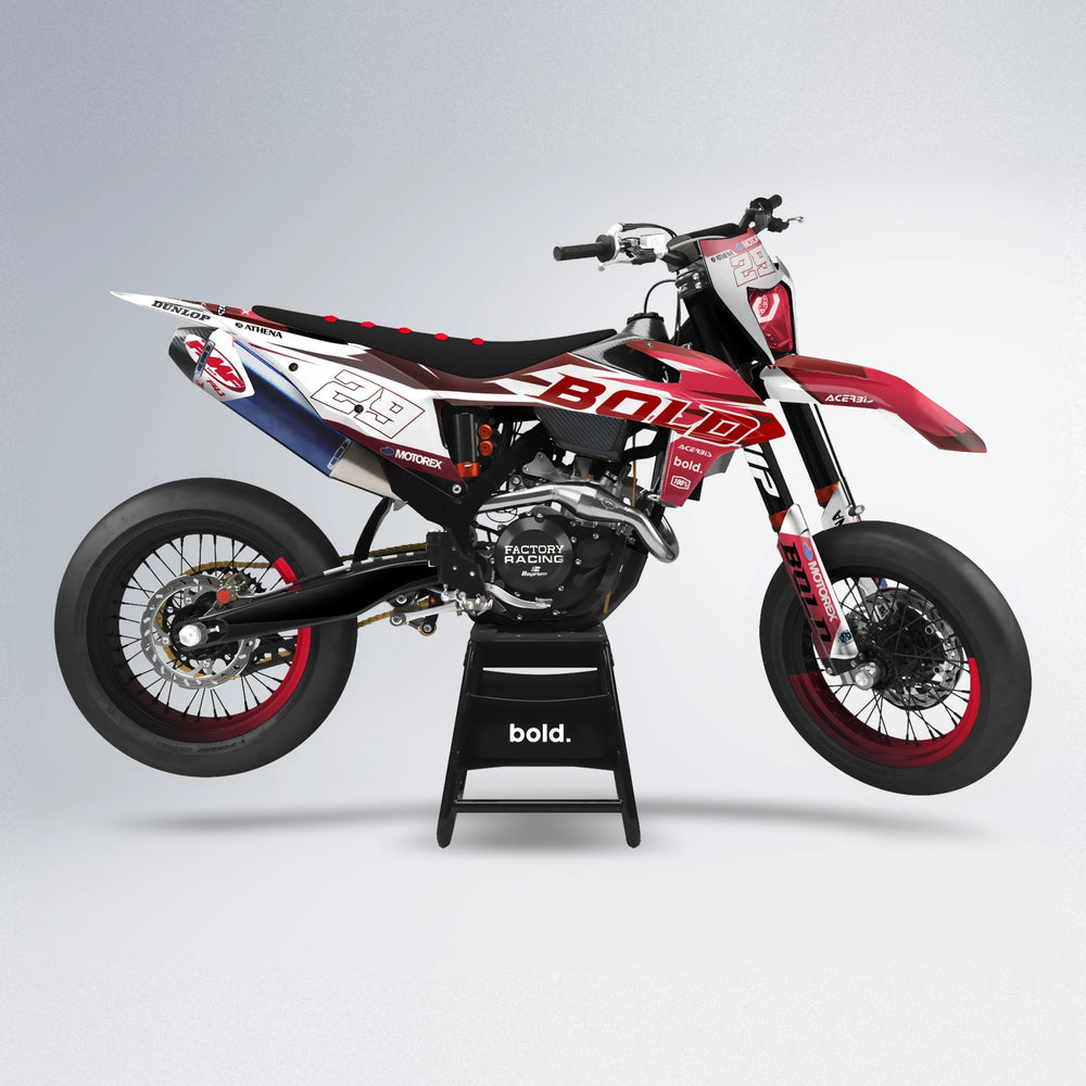 OCEAN supermoto graphics kit in Black & Red
