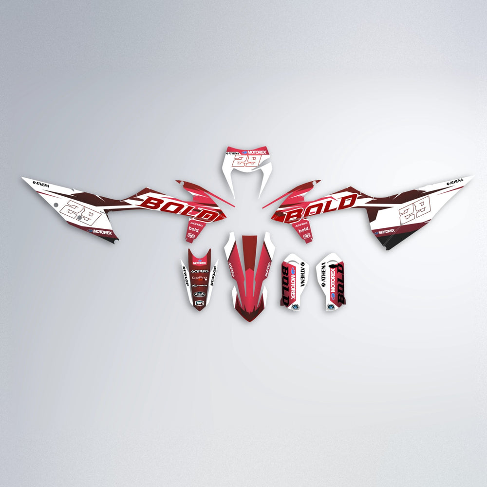 OCEAN graphics kit parts layout in Black & Red