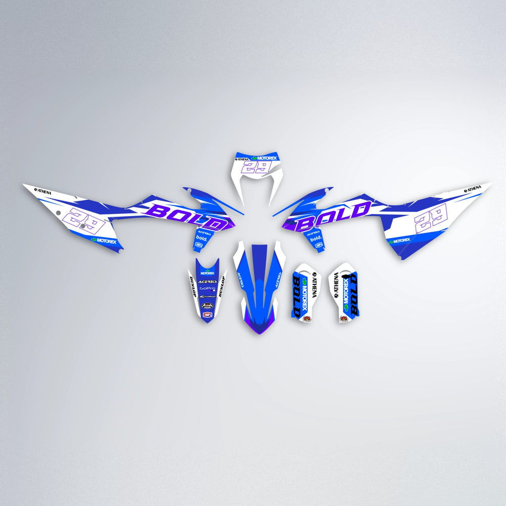 OCEAN graphics kit parts layout in Blue