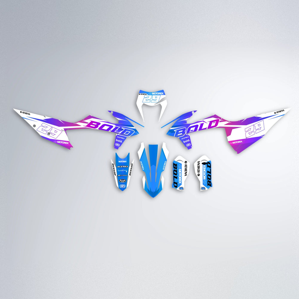 OCEAN graphics kit parts layout in Blue Purple Fade