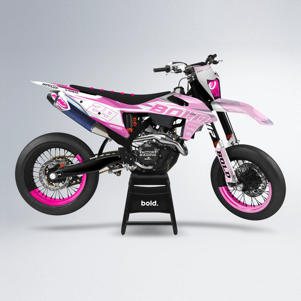 OCEAN supermoto graphics kit in Flamingo