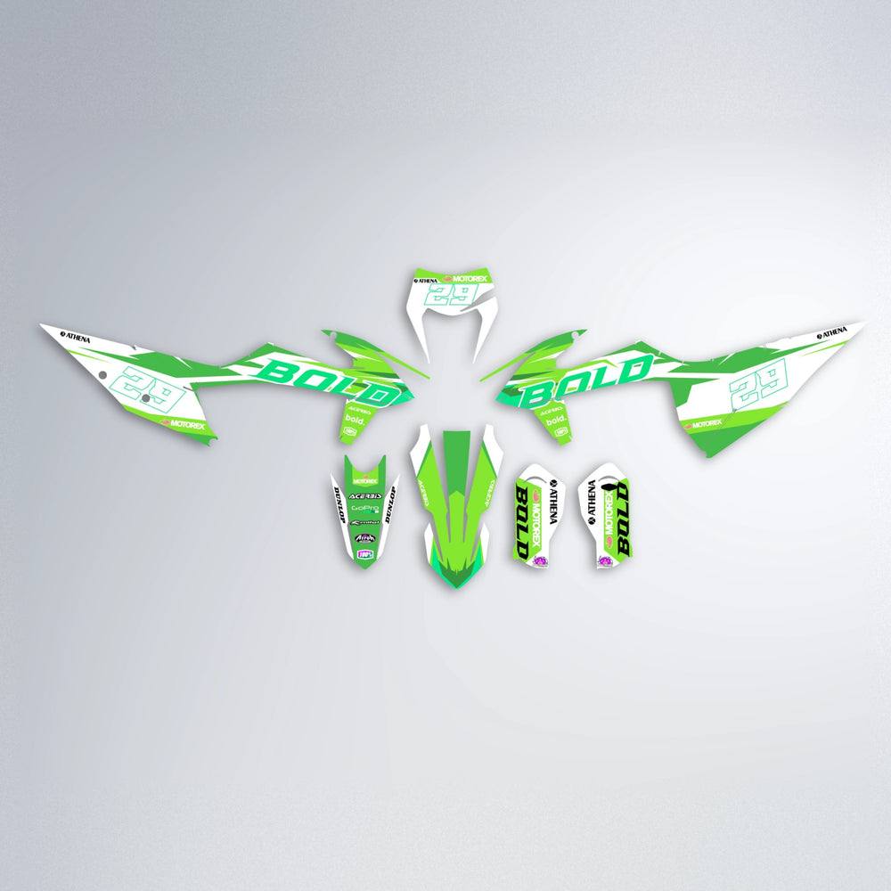 OCEAN graphics kit parts layout in Green