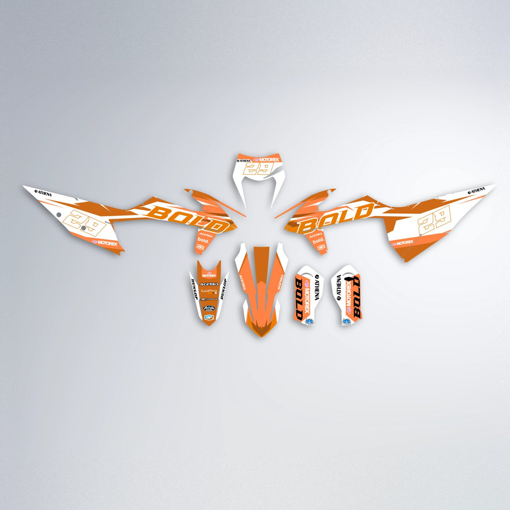 OCEAN graphics kit parts layout in Orange
