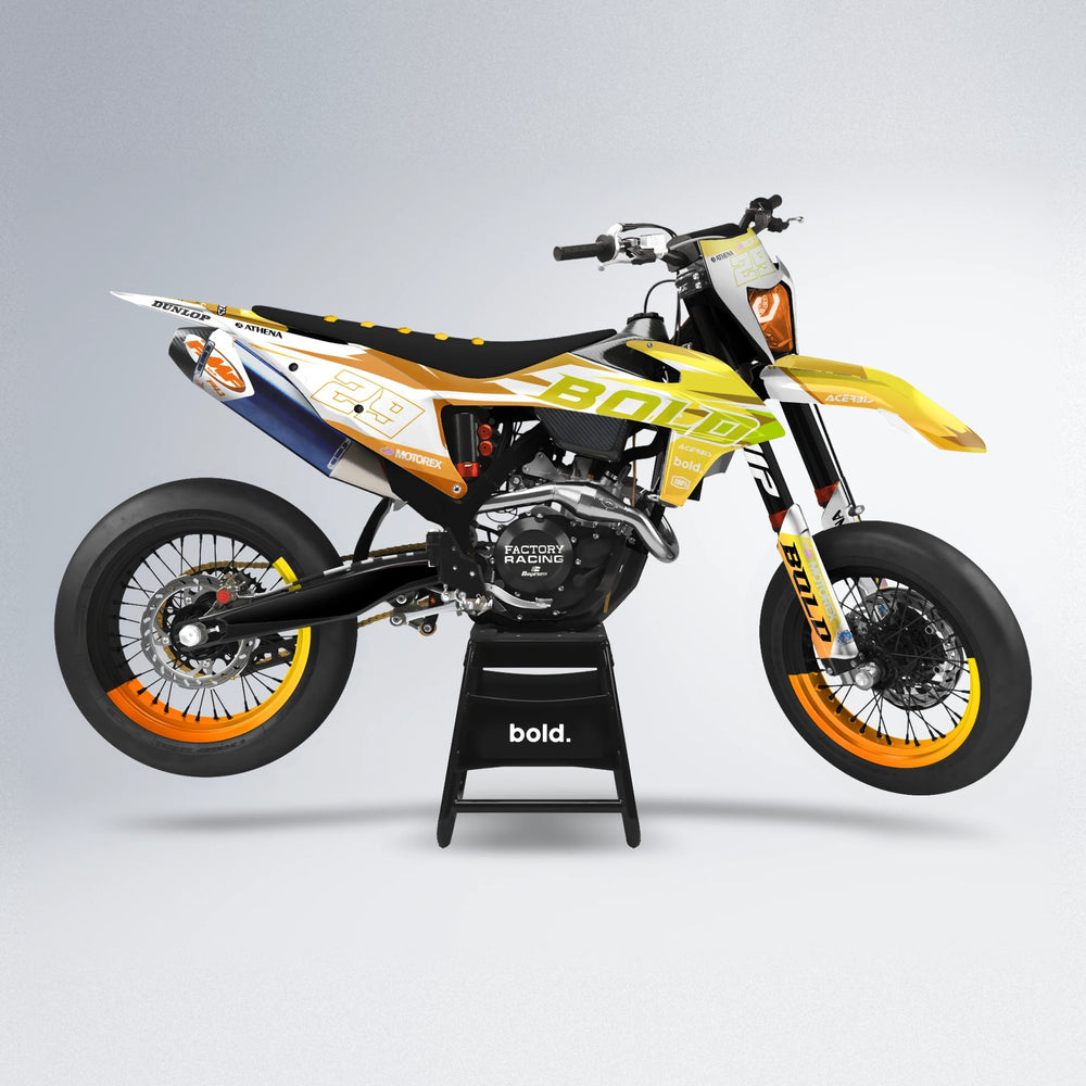 OCEAN supermoto graphics kit in Orange & Yellow