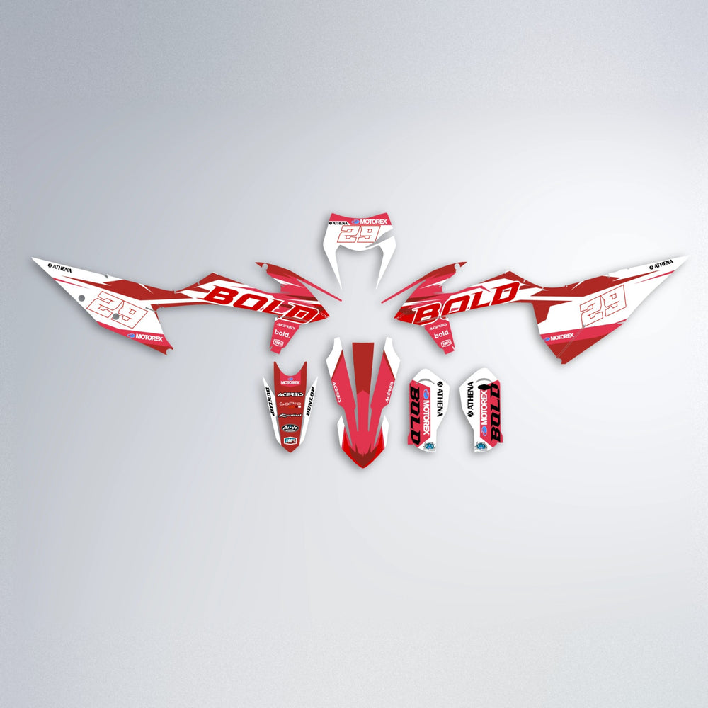 OCEAN graphics kit parts layout in Red