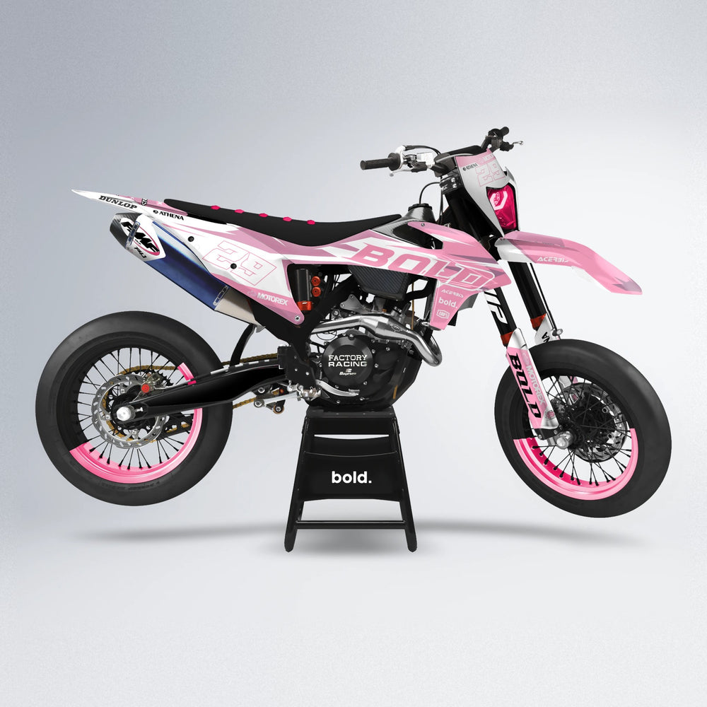 OCEAN supermoto graphics kit in Sakura Pink