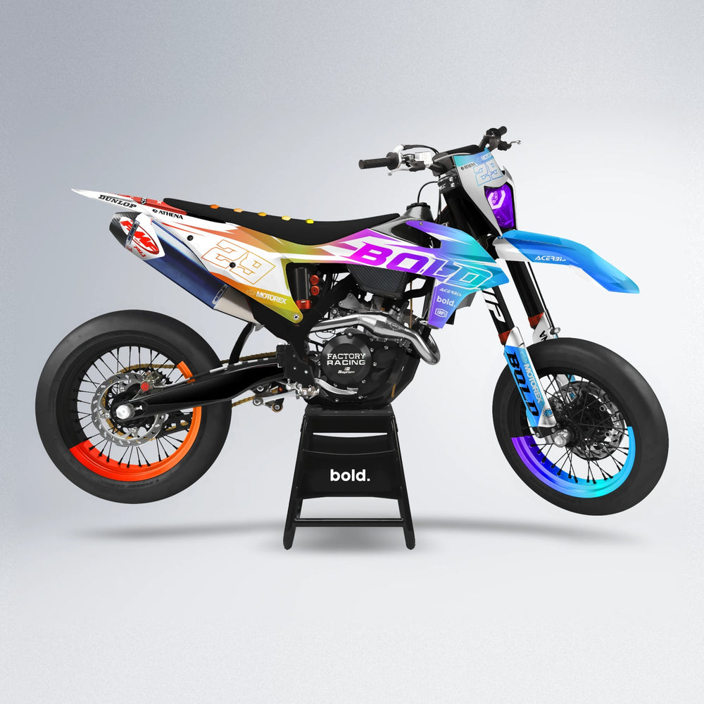 OCEAN supermoto graphics kit in Sunset Fade