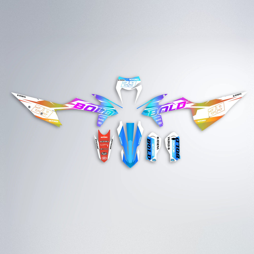 OCEAN graphics kit parts layout in Sunset Fade